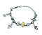 Pulseira Ajustável Prateada com Pingentes (Anjos da Sorte) 23cm - Imagem 1