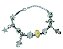 Pulseira Ajustável Prateada com Pingentes (Anjos da Sorte) 23cm - Imagem 2