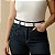 Cinto Feminino BRANCO De Couro Montana Casual e Social Da Moda Blogueira Fivela Quadrada Prata - Imagem 1