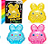 SQUISHY COELHO GLITTER SILICONE - TIPO NEDOOH - UNIDADE CORES SURPRESA - Imagem 1