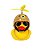 BUZINA SILICONE PATO COM CAPACETE MARROM PATA - Imagem 1