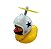 BUZINA SILICONE PATO COM CAPACETE BRANCO ESTRELA - Imagem 1