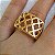 Anel Aramado Quadrado Folheado a Ouro 18k - Imagem 2