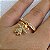 Anel Cravejado 1 Menina Folheado a Ouro 18k - Imagem 2