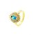 Anel Cravejado Navete Folheado a Ouro 18k - Imagem 1