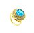 Anel Cravejado Pedra Oval Folheado a Ouro 18k - Imagem 1