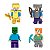 Kit 4 Bonecos Minecraft Steve Creeper Alex Game Blocos de Montar - Imagem 1