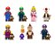 Kit 7 Bonecos Mario Bros Luigi Peach Donkey Toad Bloco de Montar - Imagem 1