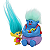 Kit 6 Bonecos Trolls Com Cabelo Miniaturas - Imagem 2