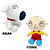 PELUCIA FAMILY GUY STEWIE BRIAN DESENHO 20CM - Imagem 3