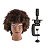 Cabeça de Boneca para Treino Cabelo Humano Afro + Suporte - Imagem 1