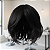 Peruca Unissex Curta Cabelo Humano Castanho Escuro Natural - Imagem 3
