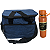 Kit Bolsa Térmica Tecido (Azul) 10L (P) Com Zíper E Bolso Frontal + Garrafa Térmica De Aço Inox 850ml Com Alça Portátil Ideal Para Bebidas Geladas e Quentes Água - Imagem 8
