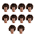 Cabeça De Boneca para Treino Cabelo Humano Afro 10 unidades - Imagem 1