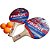 Kit 2 Raquetes + 3Bolas Tenis de mesa Ping Pong PretoVermelho - Imagem 2