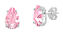 Brinco Gota Rosa Prata - Imagem 1