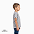 Camisa para sublimação Infantil cinza mescla gola punho 100% poliéster Premium - Imagem 3