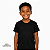 Camisa Infantil preta gola punho malha 100% poliéster Premium - Imagem 1