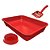 Kit Bandeija Pá Higiênica e Comedouro Vermelho para Gatos - Furacão Pet - Imagem 1