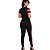Conjunto de calça e blusa manga curta em malha crepe com elastano - Preto com Vermelho - Imagem 2