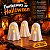 Kit 3 Fantasmas Halloween Porta Vela LED | Decoração de Mesa | Enfeite Festa Dia das Bruxas - Imagem 1