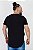 Camisa Masculina Longline Básica Plus Size - Preto - Imagem 3
