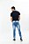 Calça Jeans Média Marmorizada Rasgada Masculina Super Skinny - Imagem 4