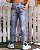 Calça Jeans Média Marmorizada Rasgada Masculina Super Skinny - COD 7109 - Imagem 6