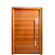 Porta Pivotante Frisada Semi Sólida Jequitibá Batente 14 Kit Pivô e Fechadura Rolete - Imagem 1