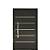 Porta Pivotante Lambril com Friso Alumínio Preto com Puxador Fechadura Rolete Linha 30 Classic Cmc - Imagem 1