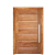 Porta Pivotante BBB com Fita Aço Inox Madeira Maciça Cedro Arana Batente 14 Kit Pivô e Fechadura Rolete - Imagem 1