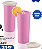 Copo com Tampa 470 ml Rosa com Tampa Branca - Imagem 1