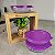 Kit 3 Unid. Tigela Clear Tampa Roxa 410 ml - Imagem 1