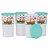 Kit 4 Unid. Copo Colors com Tampa Mar de Flores 350 ml - Imagem 1
