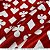 Cetim Valetes Branco fundo Vermelho 100% Poliéster, Forros, Decorações - Medida 1metro x 1,50Largura - Imagem 1