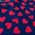 Microsoft Coração Vermelho fundo Marinho tecido Macio e Hipoalérgico - Imagem 2