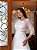 Vestido Cristina, de noiva longo, em renda, manga 3/4 e transparência - Imagem 4