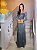 Vestido de festa em lurex com manga longa-Preto - Imagem 1