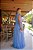 Vestido de festa em tule de poá, com alças de laço-Azul claro - Imagem 3