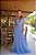 Vestido de festa em tule de poá, com alças de laço-Azul claro - Imagem 1