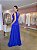 Vestido longo de tule com cinto macramê -Azul royal - Imagem 3
