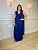 vestido de festa em lurex, com decote v e capa - Azul Marinho - Imagem 2