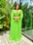 Vestido de festa longo, com bordado em pedraria e capa - Verde Claro - Imagem 2