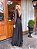 Vestido de festa em musseline, com manga longa e decote em v - Preto - Imagem 5