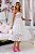 Vestido de noiva midi, com decote reto com drapeado e alças flexíveis  - Off White - Imagem 6