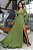 Vestido de festa longo, no musseline, com recorte na cintura - Verde Oliva - Imagem 1