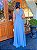 Vestido de Festa longo, com decote, fenda e laço - Azul Serenity - Imagem 2