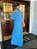 Vestido de festa longo, com capa e plissado - Azul Serenity - Imagem 3