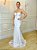 Vestido de noiva longo, com modelagem sereia em tule bordado - Off White - Imagem 2