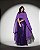 Vestido de festa longo plus size, em paetê com capa - Roxo - Imagem 3